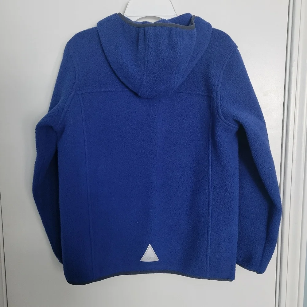 LL Bean Kids Retro Mountain Classic Fleece Hooded Jacket Size Large (14-16) Blue